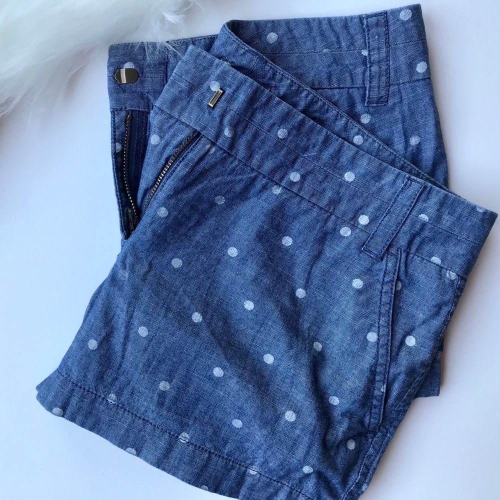 JCrew white dot denim shorts • Size 4